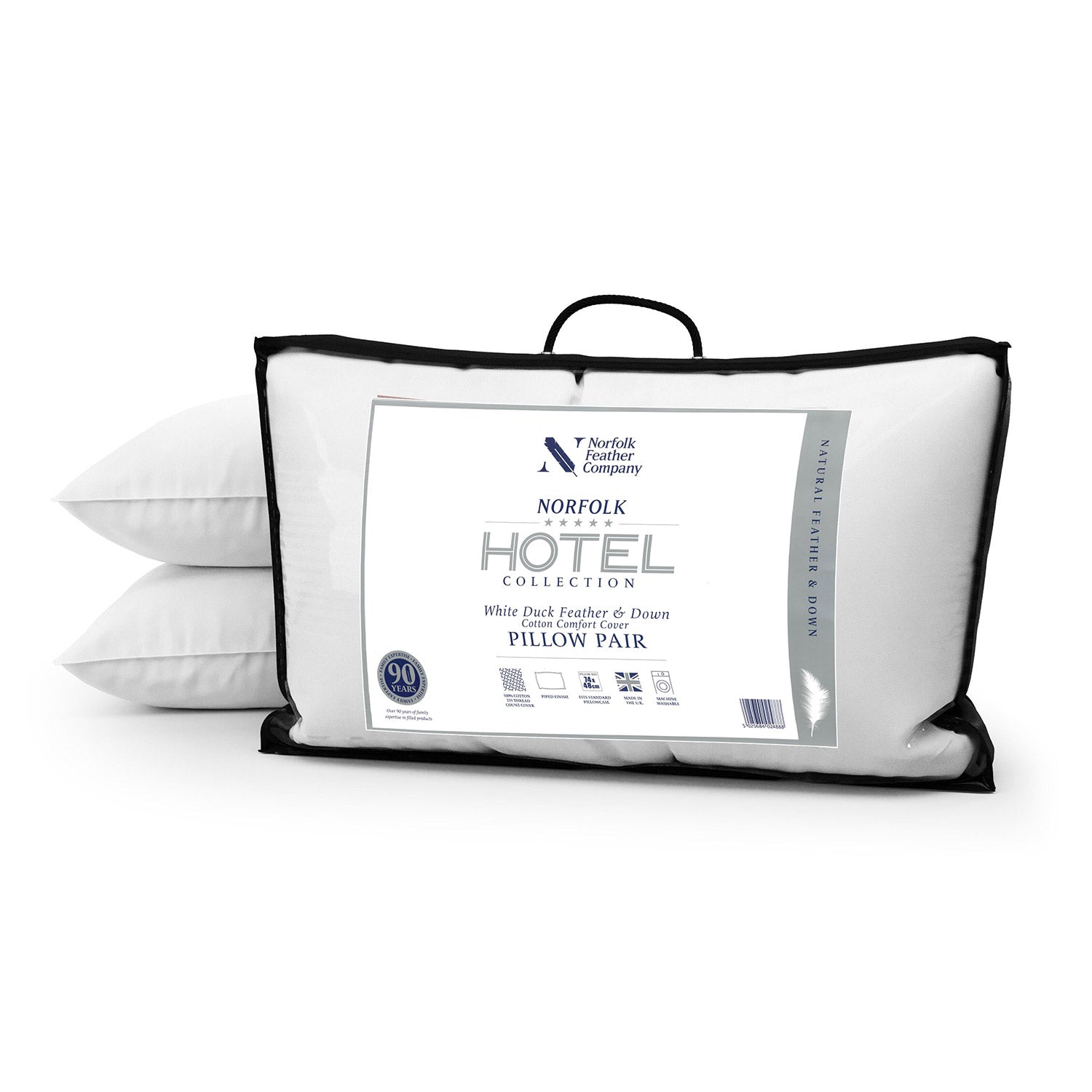 Duck Feather Down Pillow Pair Norfolk 5* Hotel Collection